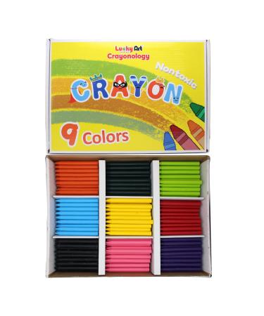 Lucky Art Unwrapped Wax Crayons - 450 ct Bulk Pack Pre-Sorted in 9 Vibrant Colors for Kids Teachers and Art Enthusiasts - ASTM Safety Tested for School Supplies Drawing Melting Projects 450 Regular Size - Buy Online on GoSupps.com