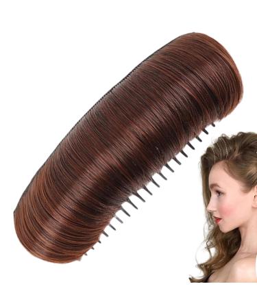 Invisible f-luffy Hair Pad Hair Bumps for Volume Insert Invisible False Hair Clip Volume f-luffy Princess Styling Increased Hair Pad StylingTool for Hairstyles(Dark Brown)