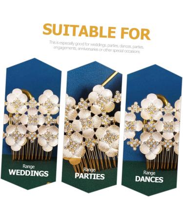 Ipetboom Hair Comb Bride Hair Clip Girls Hair Clips Bridal Hair Flower Headpiece Wedding Headband Rhinestone Hair Clip Decor Hair Accessories for Women Wig Metal Alloy Bridesmaid - Buy Online on GoSupps.com