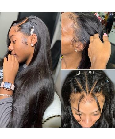 ALIPOP 180% Density 13x4 HD Lace Front Human Hair Wig 26 Inch Natural Black Straight Wig for Women - Pre Plucked with Baby Hair - 100% Real Hair - Buy Online on GoSupps.com