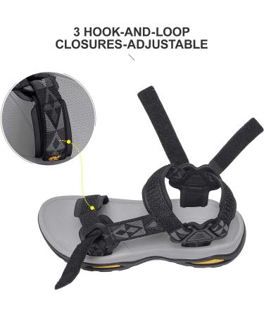 CAMEL CROWN Men's Waterproof Hiking Sandals with Arch Support - Black, Size 11 - Buy Online on GoSupps.com