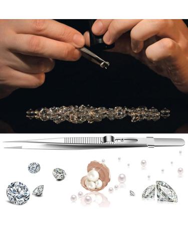 Stainless Steel Precision Tweezers 6.4 Inch Anti Static Tweezers Straight/Curved Tweezers with Sliding Lock Design Stainless Steel Tweezers for Electronics Laboratory Work and Jewelry Making - Buy Online on GoSupps.com