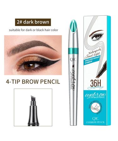 Shop Aibyk's Waterproof Four Tip Eyebrow Pencil - Durable Liquid in Dark Brown for Perfect Micro-Carved Brows - International Shipping Available - Buy Online on GoSupps.com