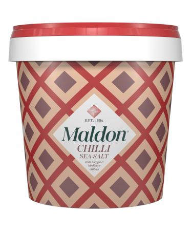 Maldon Chilli Sea Salt with Aleppo & Bird s Eye Chillies Perfect for a Wide Range of Dishes Fantastic Burst of Flavour Pyramid-Shaped Flakes - 500g Tub