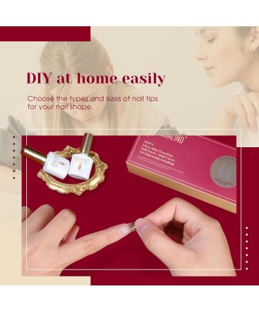 Rosalind 504 Pcs Almond Nail Tips - Medium Pre-Buff Fake Nails for Gel & Acrylic - Full Cover Soft Gel - 12 Sizes - Perfect for Nail Art - Buy Online on GoSupps.com