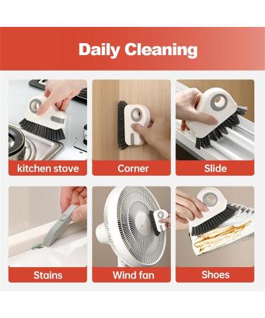 2 in 1 Groove Cleaning Brush Window Track Cleaning Tools New Multifunction Hard Bristle Crevice Cleaning Brush with Hidden Scraper Grout Cleaner Grip Brush for Sliding Door Track (Gray 2pcs) Grey 2pcs - Buy Online on GoSupps.com