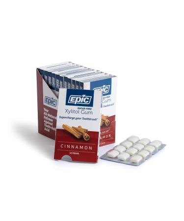 Epic Xylitol Chewing Gum - Sugar Free & Aspartame Free Chewing Gum Sweetened w/ Xylitol for Dry Mouth & Gum Health (Cinnamon, 12-Piece Pack, 12 Packs) Cinnamon 12 Count (Pack of 12) - Buy Online on GoSupps.com