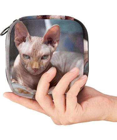 Stylish Women's Napkin Storage Bag - Sphynx Cat Menstrual Cup Pocket | Portable ties for First Period & Feminine Care - Buy Online on GoSupps.com