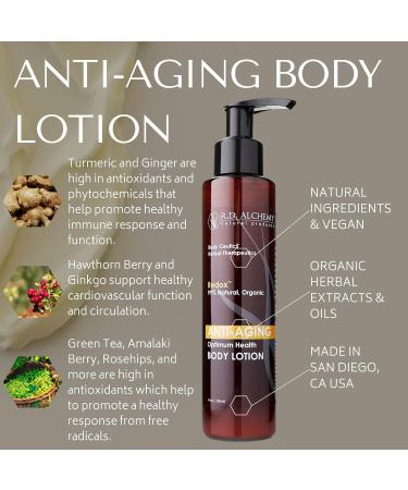 Buy RD Alchemy 99% Natural Organic Anti-Aging Body Lotion - Treat Sun Spots Age Spots & Crepey Skin | Antioxidants to Smooth Fine Lines - Buy Online on GoSupps.com