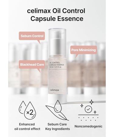 Celimax Oil Control Capsule Essence - Mattifying Serum with Tea Tree Extract | Sebum Control Hydrating & Mild Formula for Sensitive Skin - 30ml - Buy Online on GoSupps.com