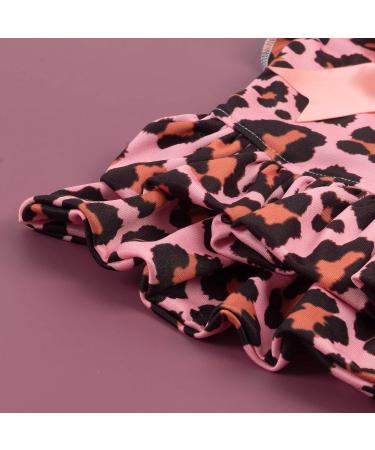 CuteBone Dog Velvet Dress Pink Leopard Costume with Bow Hair Rope | XX-Small, Valentine's Day Gift | Pet Outfit Cat Clothes - Buy Online on GoSupps.com