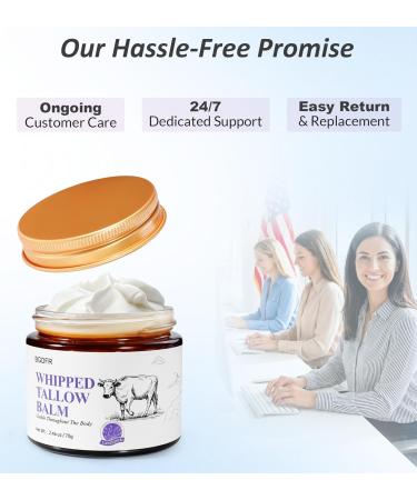 BGDFR Grass-Fed Beef Tallow Balm for Skin Whipped Cream for Face Natural Daily Moisturizing for Soft Smooth Skin Lavender - Buy Online on GoSupps.com