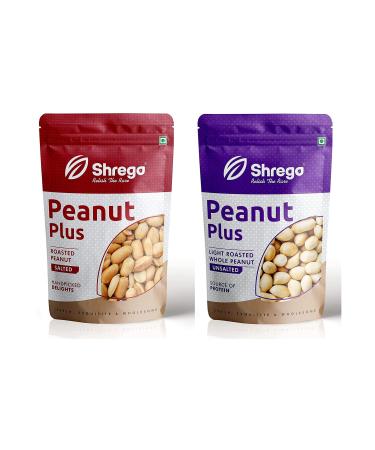 SHREGO Peanut Plus Roasted Peanut Salted 180G & Peanut Plus Light Roasted Whole Peanut Unsalted 180G