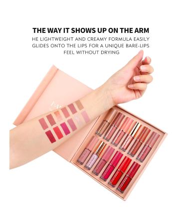 Shop 12 Colors Nude Matte Lipstick & Non-Stick Lip Gloss Set - Waterproof Durable Women's Gift - Buy Online on GoSupps.com