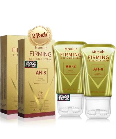 Mtmult AH-8 Firming Neck Cream Neck Creams for Tightening and Firming Neck Cream Tightening Lifting Sagging Skin Hydrolyzed Collagen Ceramide NP Allantoin Lifting Cream for Women & Men (Pack 2)