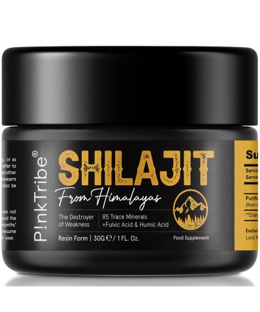 Shilajit Resin Original Himalayan Shilajit 30g - Gold Grade 100% Pure Rich in Fulvic & Humic Acid Minerals Immune System & Vitality Booster Vegan (Pack of 1)