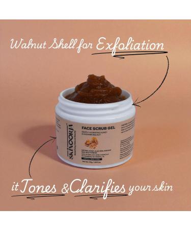 BEMT Face Scrub Gel with Honey & Kashmiri Walnut | Gentle Exfoliating & Nourishing Formula with Aloe Vera Karchur & Bael Root | No Parabens No Mineral Oil | Suitable for All Skin Types | 50g - Buy Online on GoSupps.com