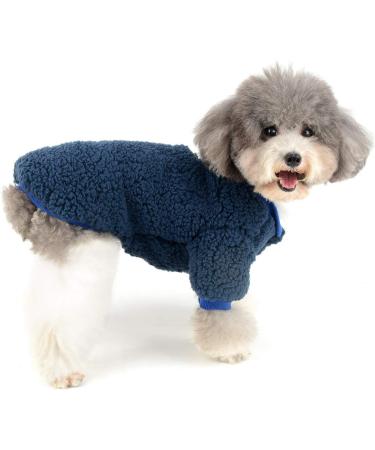 Zunea Winter Coats for Small Dogs | Fleece Warm Dog Sweater & Jacket | Blue Chihuahua & Cat Clothes | Pet Boys & Girls Fashion - Buy Online on GoSupps.com