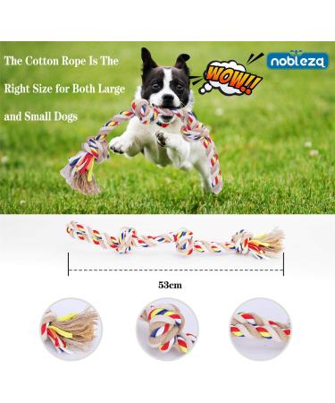 Nobleza 100% Cotton Dog Toy Rope - Promote Dental Health & Mental Wellness for All Dog Types (Beige & Braun L - 53cm) - Buy Online on GoSupps.com