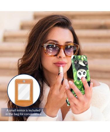 Travel Lipstick Organizer Case - Portable Makeup Bag with Mirror & Panda Bear Design | Perfect for International Shipping - Buy Online on GoSupps.com
