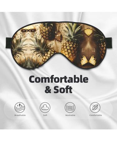 Gold Glitter Pineapple Eye Mask | Soft & Breathable Sleep Patch for Women | Perfect Travel Accessory - Buy Online on GoSupps.com