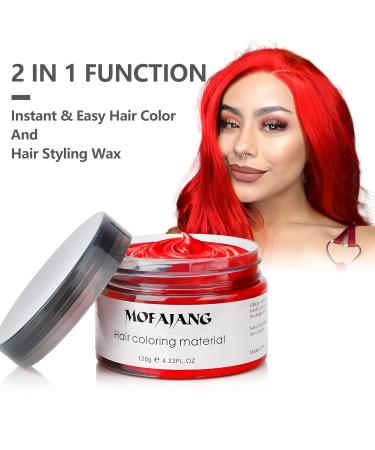 Temporary Red Hair Color Wax for Men & Women - Natural Hairstyle Pomade for Party Cosplay & Halloween - 4.23 oz - Buy Online on GoSupps.com