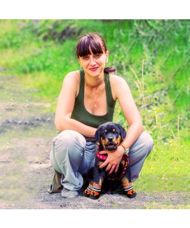 Neuwee Waterproof Dog Shoes - Anti-Slip 4-Set Boots with Reflective Straps for Small Medium & Large Dogs (L Orange) - Paw Protection Rain Shoes - Buy Online on GoSupps.com
