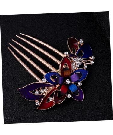 DOITOOL Crystal Bride Clip Bride Hair Clip Vintage Hair Comb Flower Bridal Hair Comb Flower Hair Comb Wedding Crystal Bridal Crystal Decor French Hair Clips Clothing Women's Hair Piece