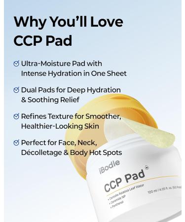 iBodle CCP Pads Korean Hydrating for Damaged skin Barrier Cooling & Soothing Centella Facial pads Vegan Skincare for Sensitive Skin 60 pads - Buy Online on GoSupps.com