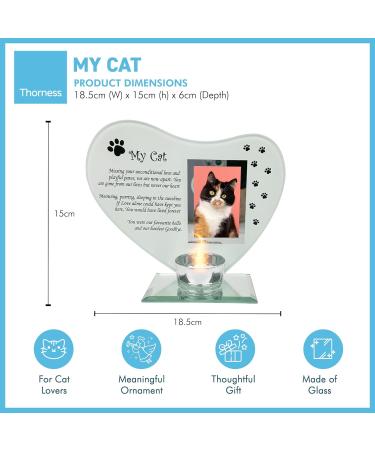 My Cat Glass Memorial Candle Holder and Photo Frame | Grief Sympathy Gift for cat Owners | Memorial plaques for Pets | cat Frame Memorial | Remembrance for cat | cat Candle Holder | in Memory of pet - Buy Online on GoSupps.com