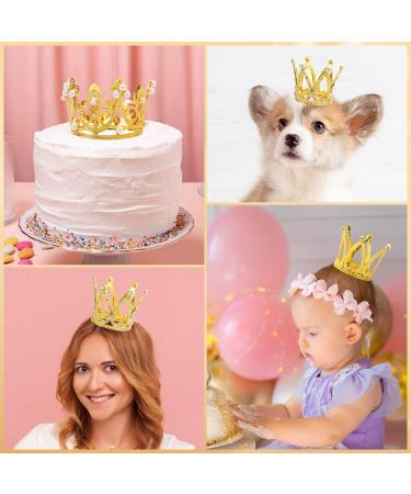 15Pcs Crown Cake Topper Gold Silver Mini Crowns Small Crystal Pearl Cupcake Toppers for Flower Arrangements Cupcake Baby Shower Birthday Party Wedding Decor Gold Silver - Buy Online on GoSupps.com