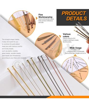 Rustark 2200pcs Jewelry Head Pins Assortment Kit - 4 Size 5 Colors Flat Head Findings for Earrings DIY Crafts - Buy Online on GoSupps.com