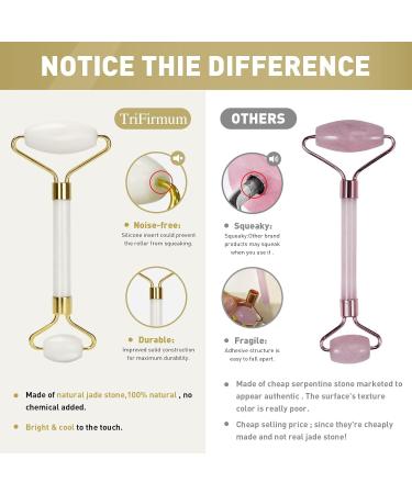 Jade Roller & Gua Sha Face Roller Gua Sha Facial Tool 100% Natural Jade Anti-Aging Face Massager for Face Eyes Neck Body Muscle Relaxing - Buy Online on GoSupps.com