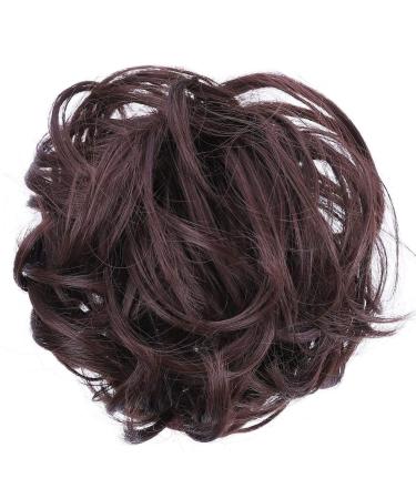 JuvaBun Messy Bun Hair Scrunchie  Hair Pieces for Women & Men Create Full Updos for Events, Everyday Wear  Washable, Realistic, Synthetic Hair Bun, Messy Bun Hair Piece Dark Brown