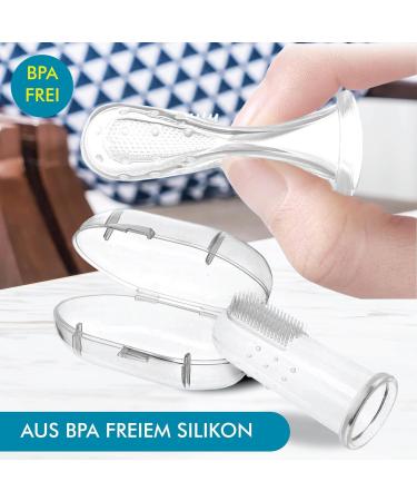 Baby Finger Toothbrush Set - 6 BPA-Free Silicone Brushes with Transport Boxes | Gentle Dental Care for Infants - Buy Online on GoSupps.com