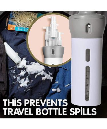 CHIVENIDO 4 in 1 Travel Dispenser Shower Bottles - 2 Pack Refillable Lotion Shampoo Gel Bottles (Pink+Gray) - Buy Online on GoSupps.com