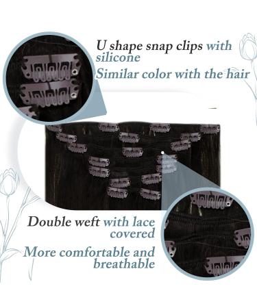 Runature Clip In Extensions | Real Hair Balayage Brown Blonde Ombre | 35cm 120g | 7pcs Color #2/6/18 - Buy Online on GoSupps.com