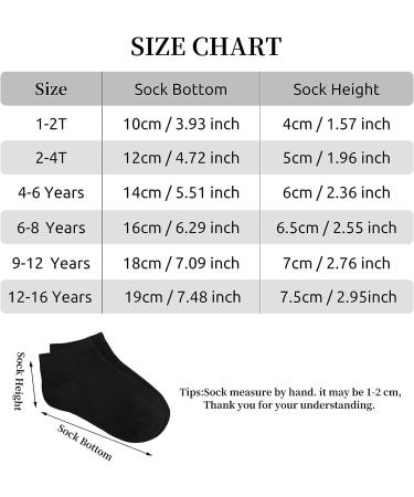 KEREDA Kids Ankle Socks - 15 Pairs Boys Girls Half Cushion Low Cut Athletic Socks | Black | 9-12 Years - Buy Online on GoSupps.com