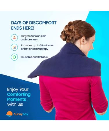 SunnyBay Extra Large Microwave Heating Pad- 10x24 Inches, Weighted Full Body Hot/Cold Pack with Washable Cover - Navy Blue - FSA HSA Approved - Buy Online on GoSupps.com