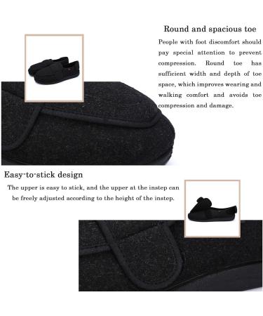 Diabetic Walking Shoes for Fat Swollen & Wide Feet - Adjustable Unisex Black (Men 11.5 - Buy Online on GoSupps.com