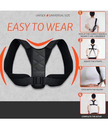 5-Star Posture Corrector Back Brace for Men & Women | Adjustable Upper & Mid Spine Support | Neck Shoulder Clavicle Pain Relief - Breathable One Size - Buy Online on GoSupps.com