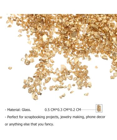 FRCOLOR 1 Glass Chip Irregular Glass Glitter Ornaments Glass Epoxy Resin Filler Nail Crystal Charms Crushed Crystal Chips Chunky Flakes Sequins Shiny Nail Glitter 3D Jewelry Self Made 0.5X0.3cm Golden - Buy Online on GoSupps.com