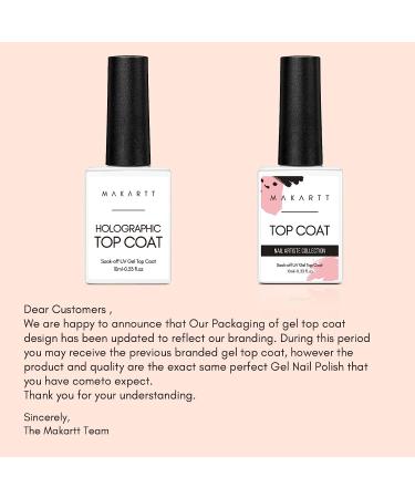 Makartt Glitter Top Coat Gel Nail Polish - High Gloss No Wipe Holographic Finish for Acrylic Nails - Long Lasting Shine for Salon & DIY at Home - Buy Online on GoSupps.com
