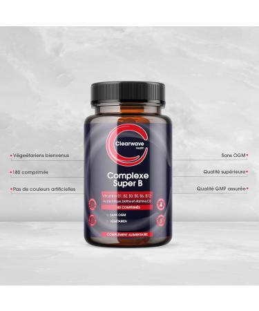 Super powerful B vitamin complex - 8 B vitamins: B1 B2 B3 B5 B6 B12 Biotin Folic acid and Vitamin D3-6 months supply - Clearwave Health - Buy Online on GoSupps.com