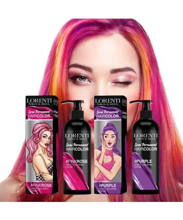 Lorenti Semi Permanent Direct Coloring Cream | Long Lasting Hair Colour Result | Purple 250ml - Buy Online on GoSupps.com