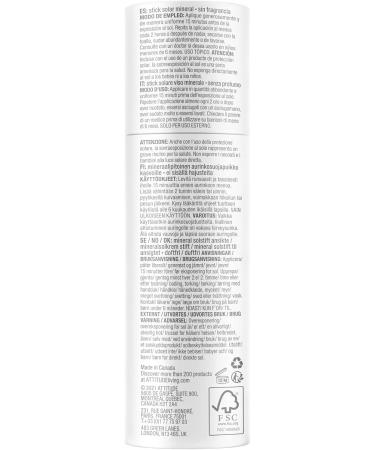 ATTITUDE Face Sunscreen Stick SPF 30 for Sensitive Skin Plastic-Free Waterless Plant and Mineral-Based Ingredients Vegan Sun Care Products Unscented 30 grams - Buy Online on GoSupps.com