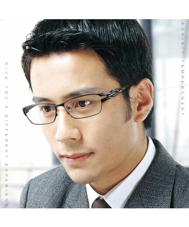Riccie Anti-Blue Light HD Reading Glasses for Men - Reintitan 1.56 Aspherical Resin Anti-Fatigue Diopters +1.0 to +3.0 | International Shipping - Buy Online on GoSupps.com