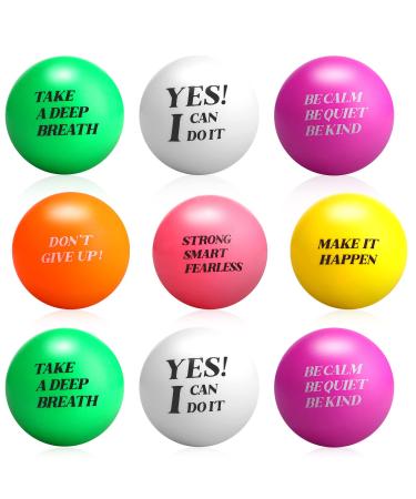 30 Pieces Motivational Stress Balls Colorful Foam Balls Inspirational Stress Relief Balls Quotes Stress Ball Pack Small Anxiety Balls for Relief Motivating Encouraging Adults Round