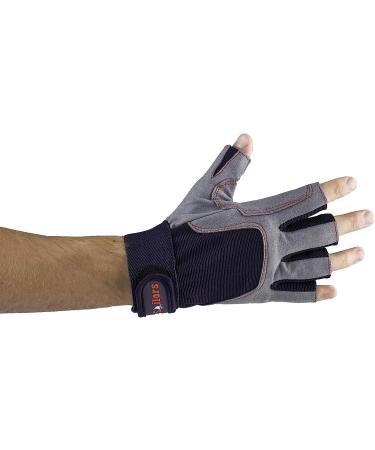 MRX Boxing & Fitness 3/4 Finger Sailing Gloves with Grip - Blue/Grey, Medium for Men and Women - Ideal for Kayaking, Workouts & More - Buy Online on GoSupps.com
