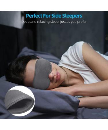Innovative 2023 Sleep Mask for Men and Women - 100% Light Blocking, Ergonomic Design, Adjustable with Earplugs - Grey - Buy Online on GoSupps.com